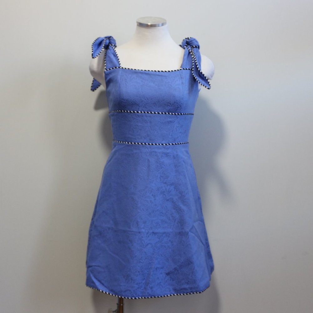 Keepsake the Label | Keepsake Floral Jacquard Mini Dress in Blue